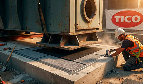 Заполнитель пустот TICO VF/PA для антивибрационных матов при монтаже оборудования.