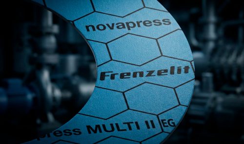 Прокладка Novapress® MULTI II EG с армирующей сеткой из нержавеющей стали для высокой герметичности и устойчивости при высоких температурах.